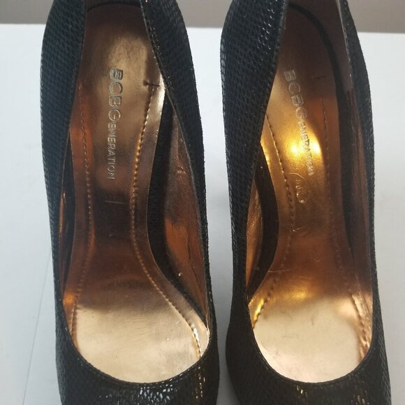 BCB Generation Women's Snake Skin Black Stiletto heels Sz 8M - Picture 7 of 8